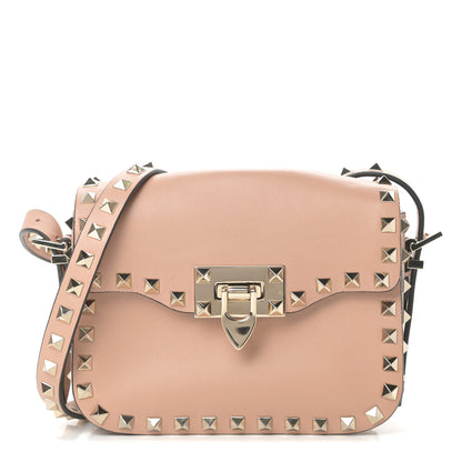 Valentino Garavani Vitello Small Rockstud Flap Saddle Bag Soft Noisette 1 of 9
