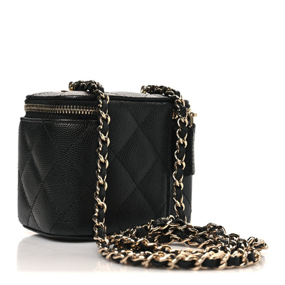 Chanel Caviar Quilted Mini Vanity Case With Chain Black 2 of 10
