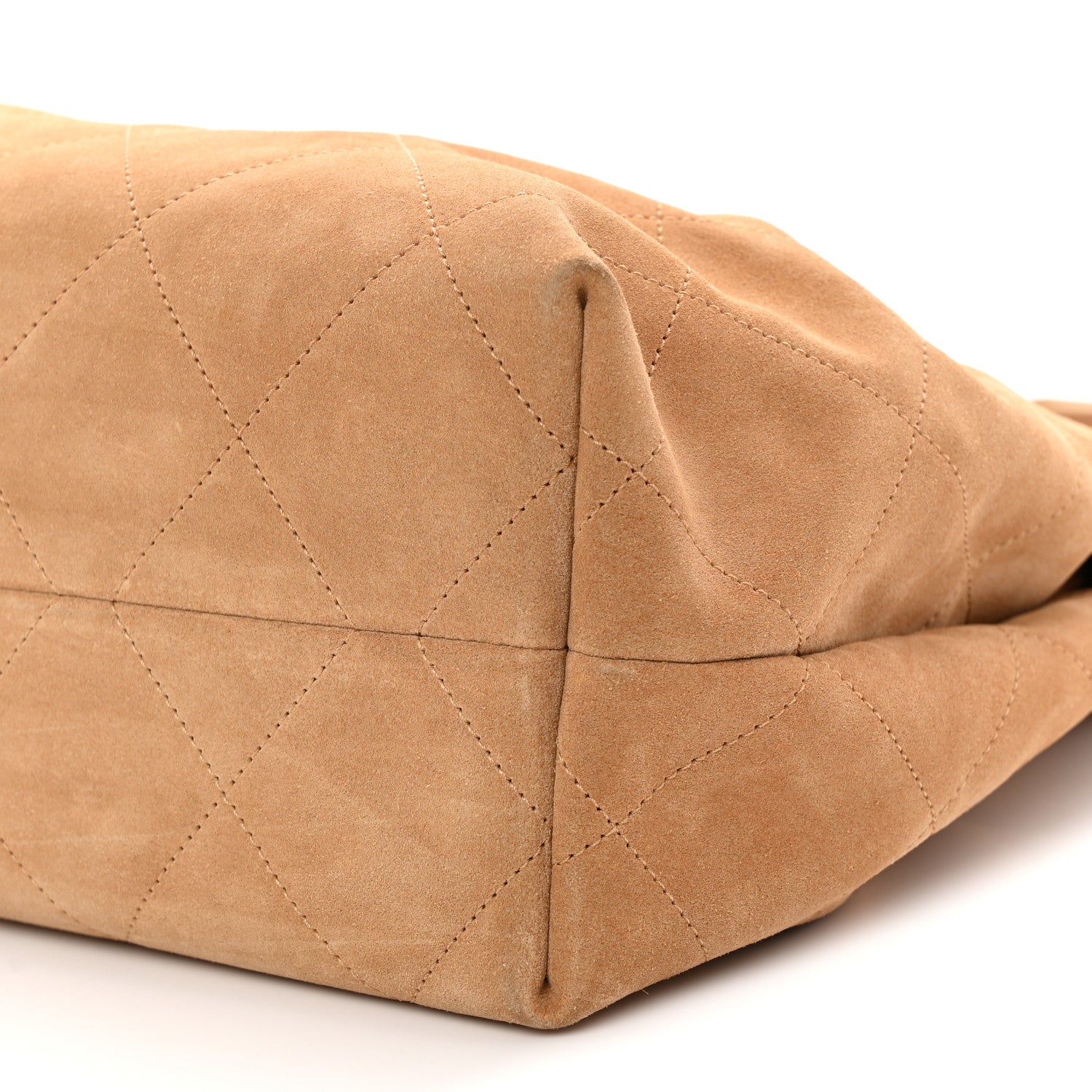 Chanel Suede Calfskin Lambskin Quilted Maxi Hobo Light Brown 10 of 11