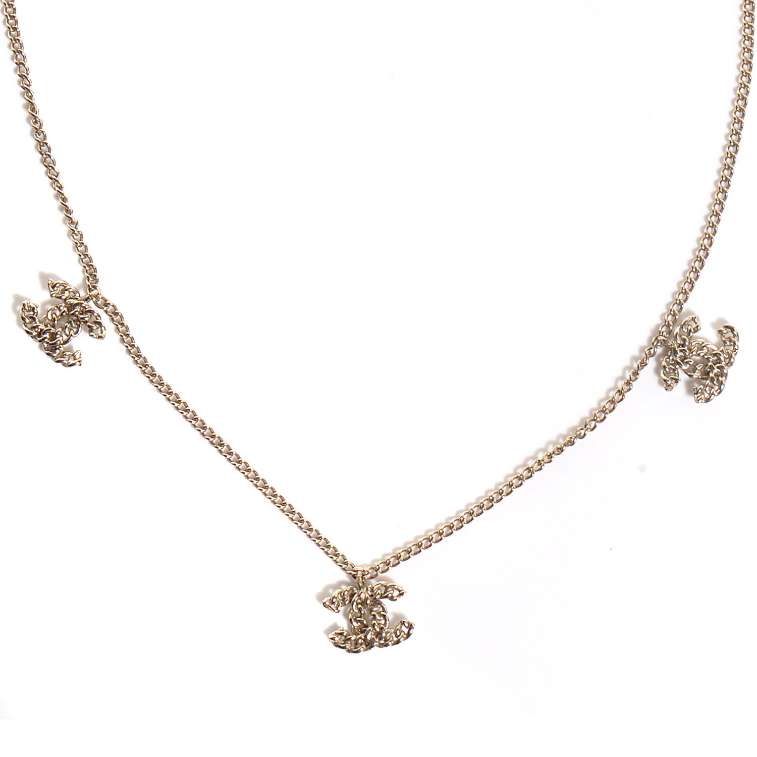 Chanel CC Chain Short Necklace Gold 1 of 5