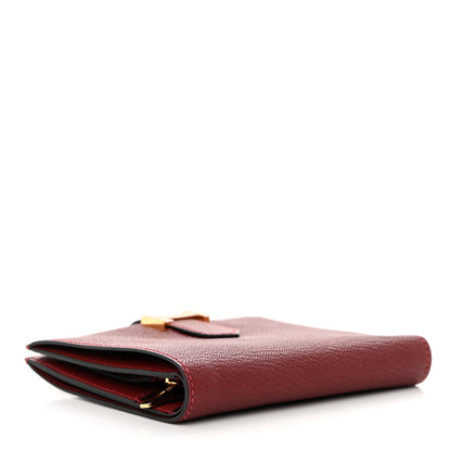 Hermes Chevre Mysore Bearn Compact Wallet Rouge H 4 of 9