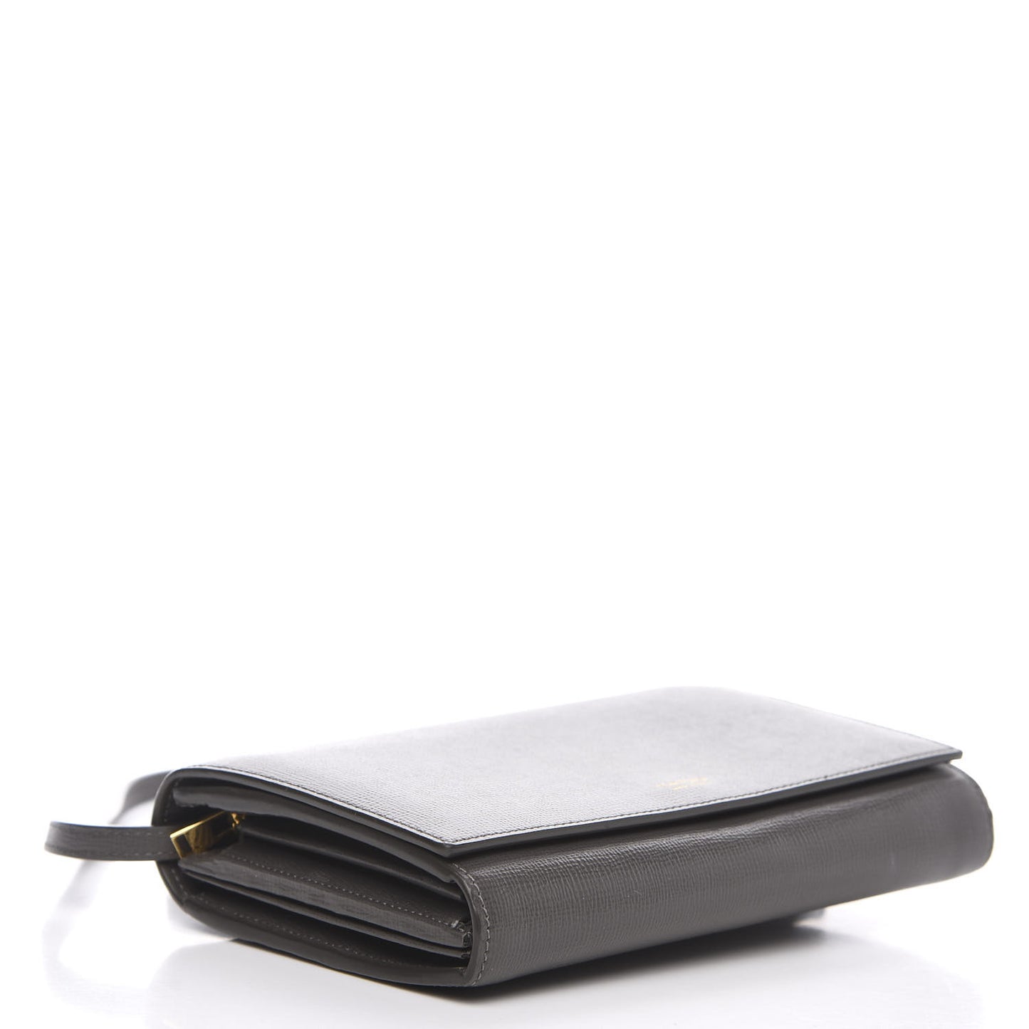 Calfskin Wallet On Strap Light Grey