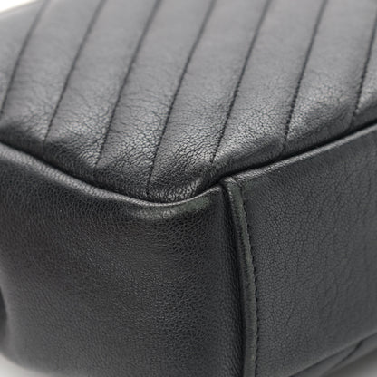 Saint Laurent Sheepskin Matelasse Chevron Monogram Medium College Bag Black 11 of 19