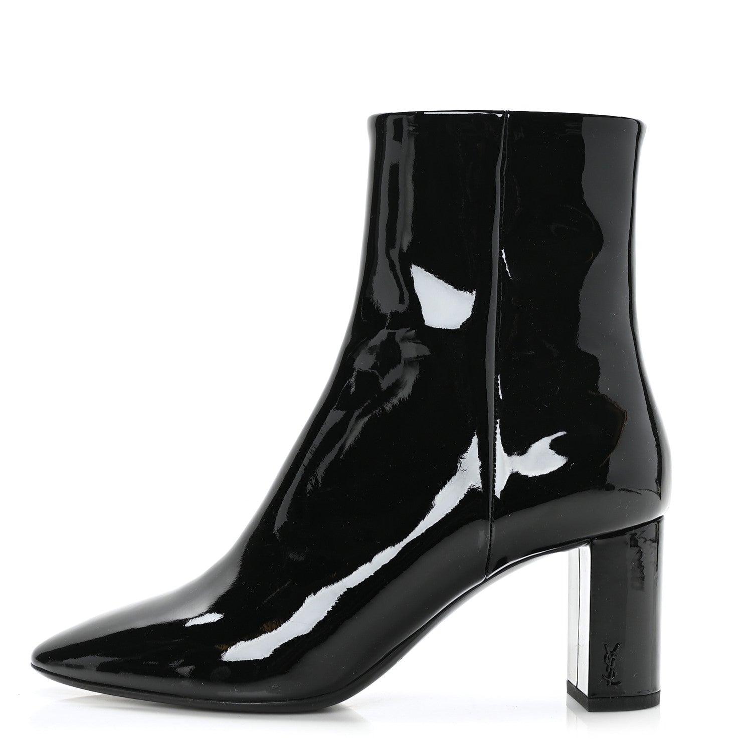 Saint Laurent Patent Loulou Ankle Zip Boot 38.5 Black 1 of 9