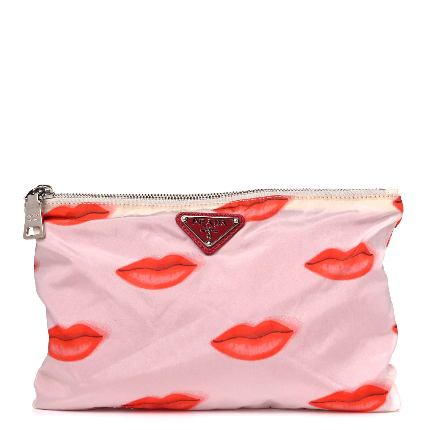 Prada Tessuto Nylon Lip Print Pouch Multicolor 1 of 4
