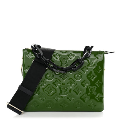 Louis Vuitton Patent Embossed Monogram Coussin PM Green Black 1 of 9