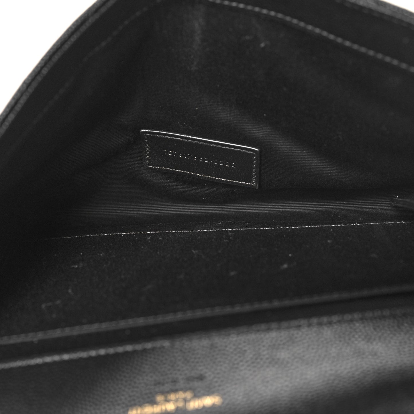 Grain De Poudre Matelasse Chevron Monogram Envelope Clutch Black