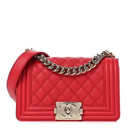 Chanel Caviar Quilted Small Boy Flap Red 1 of 11