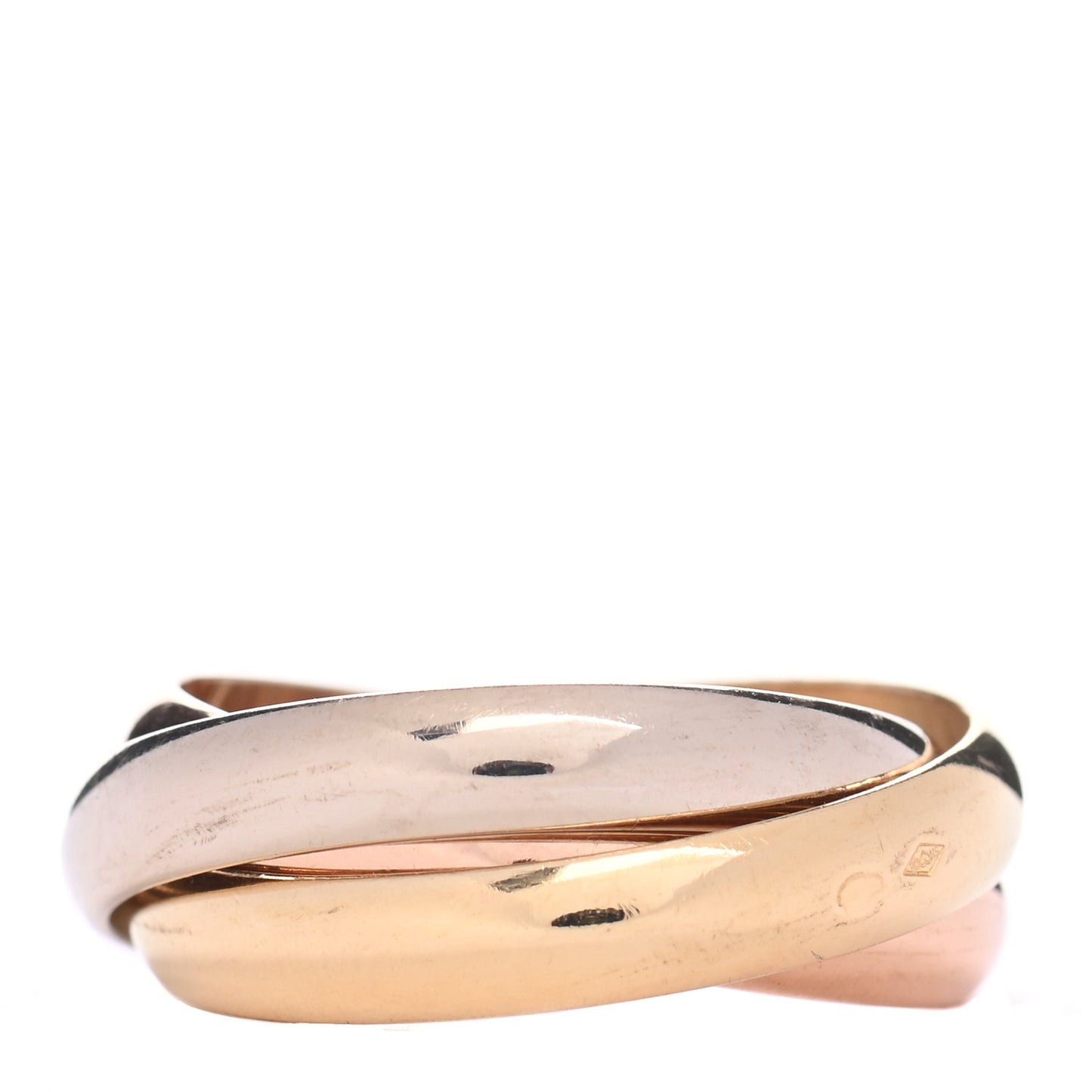 18K Pink Yellow White Gold Classic Les Must De Cartier Trinity Ring 54 7