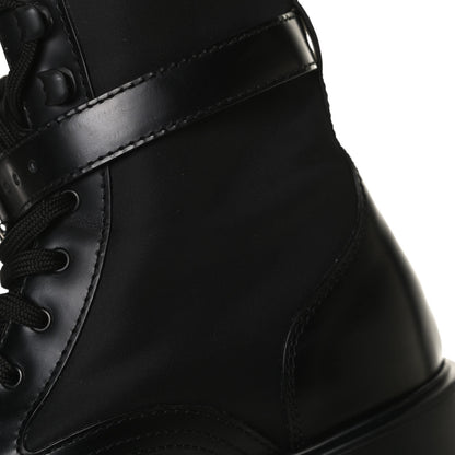 Prada Spazzolato Rois Nylon Metal Triangle Logo Monolith Pouch Pocket 55mm Boots 38 Black 13 of 14