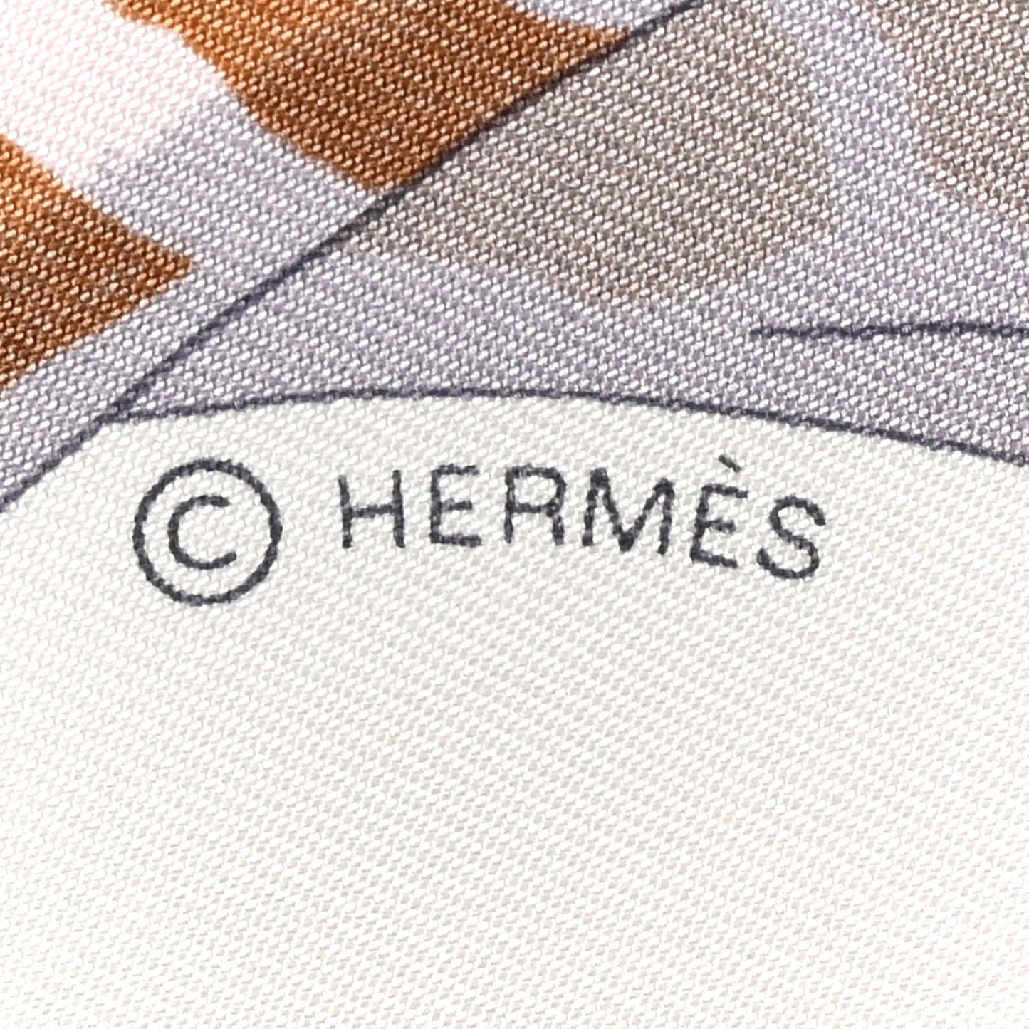 Silk Hermes Story Scarf 90 White Beige Multicolor