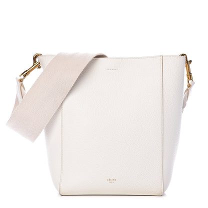 Celine Soft Grained Calfskin Small Sangle Bucket Bag White 1 of 11