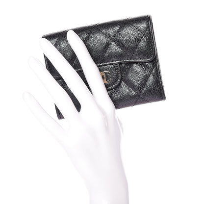 Chanel Iridescent Caviar Quilted Flap Card Holder Wallet Black 2 of 11