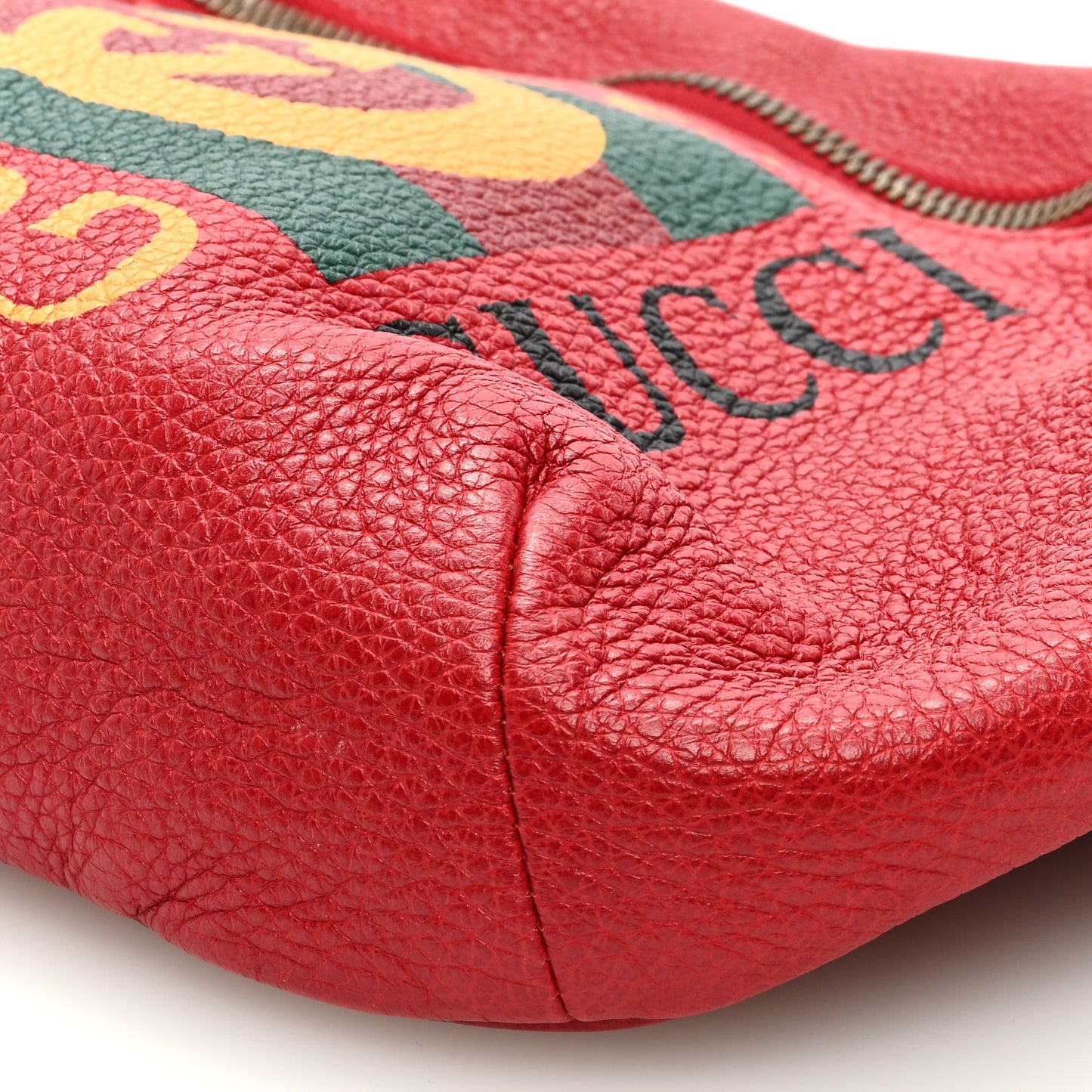 Grained Calfskin Logo Belt Bag Hibiscus Red