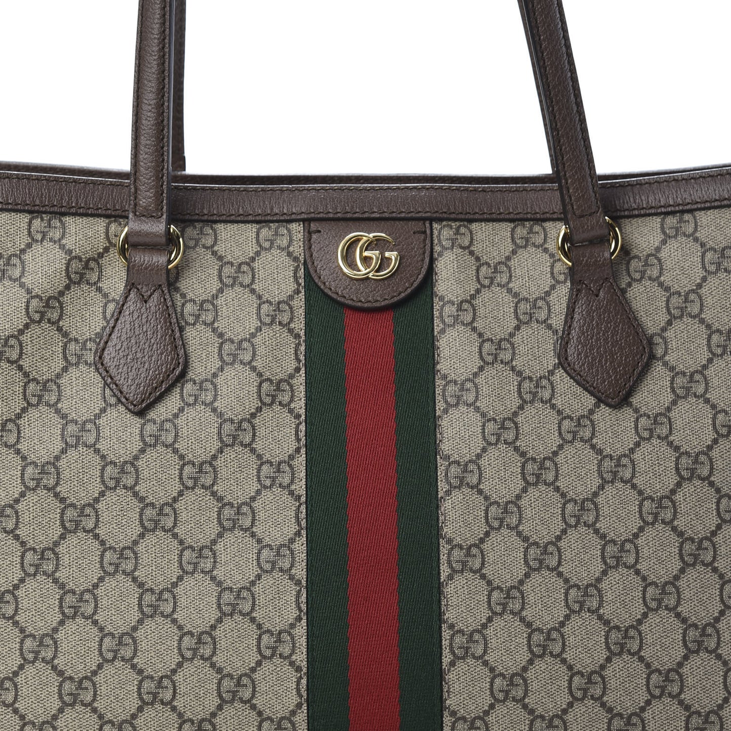 GG Supreme Monogram Medium Ophidia Shopping Tote Brown