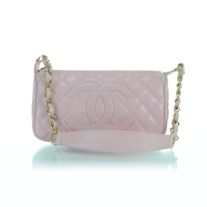 Chanel Caviar Quilted Pochette Pink 1 of 10