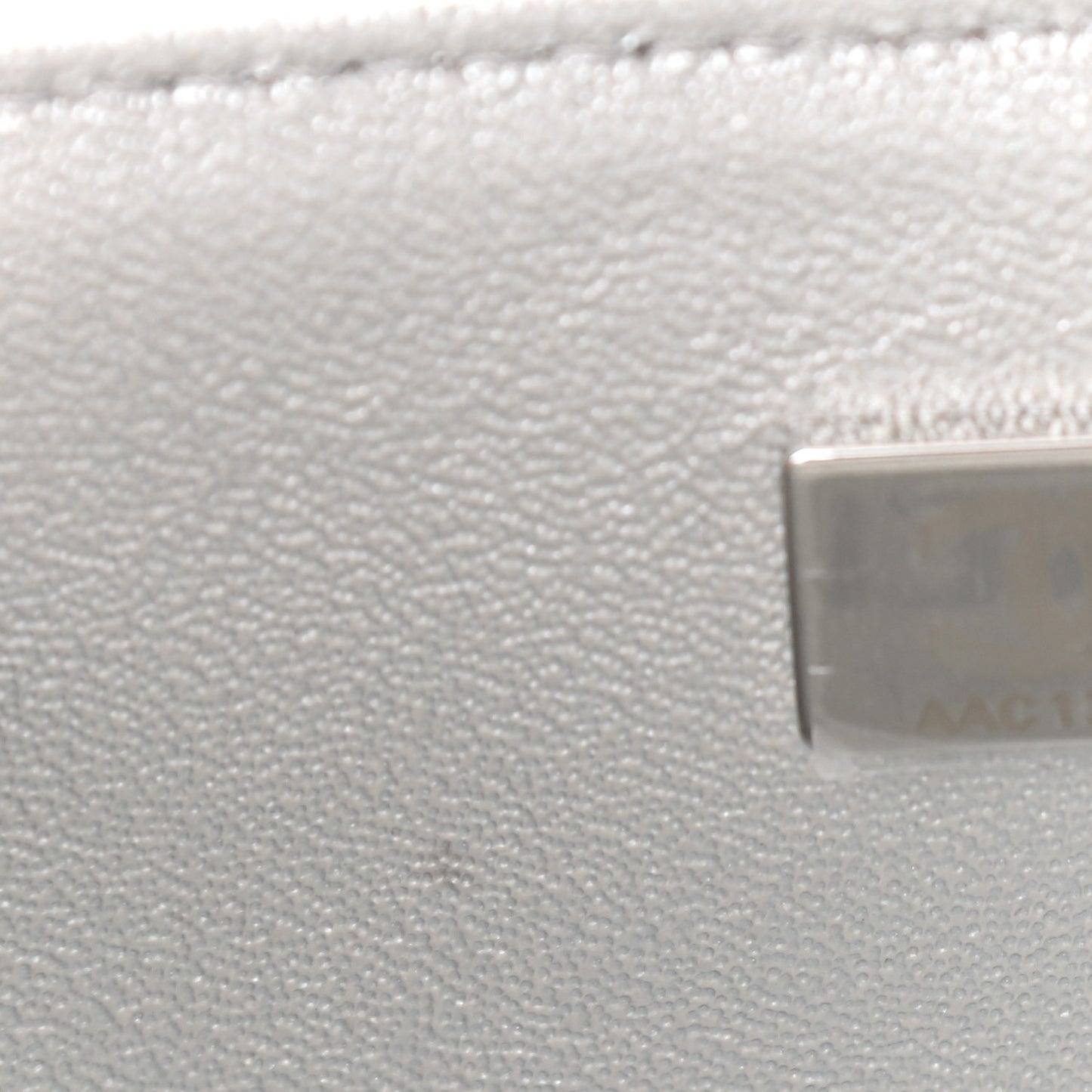 Metallic Lambskin Quilted Mini Rectangular Flap Silver