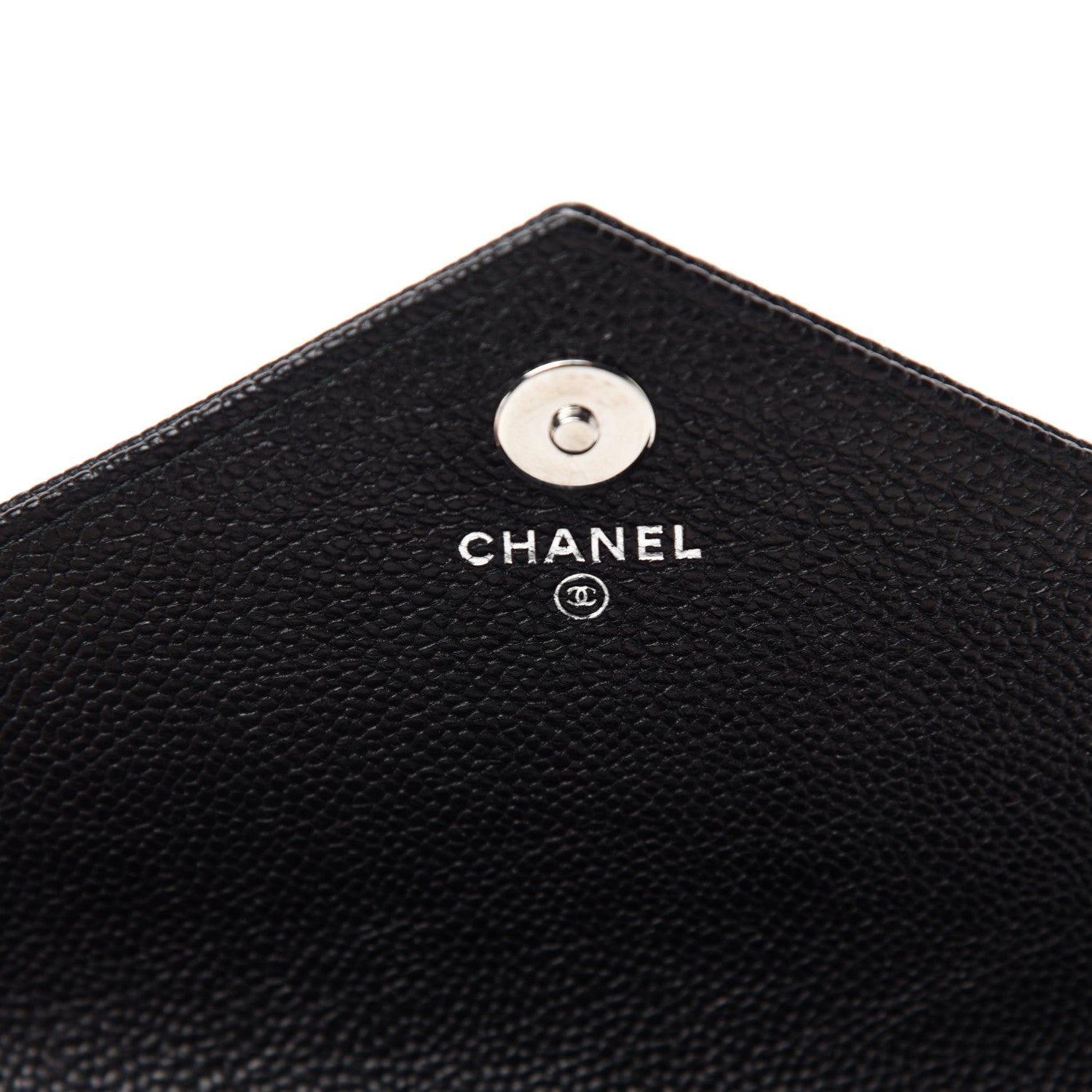 Chanel Caviar Chevron Quilted Square Wallet On Chain WOC Black 8 of 11