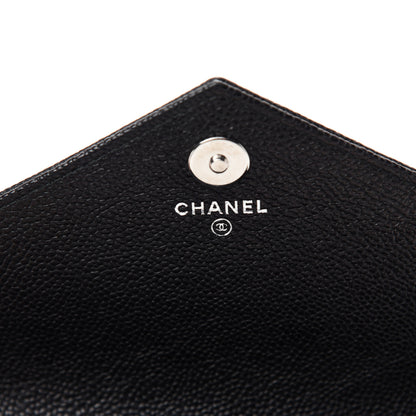 Chanel Caviar Chevron Quilted Square Wallet On Chain WOC Black 8 of 11