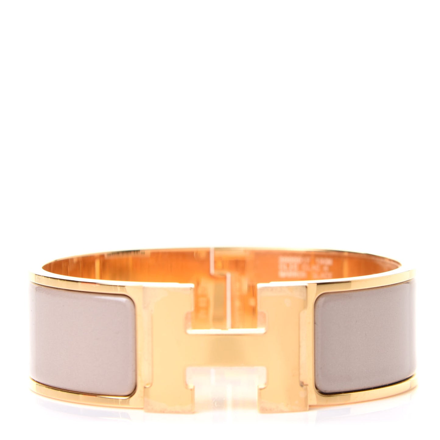 Enamel Wide Clic Clac H Bracelet GM Marron Glace