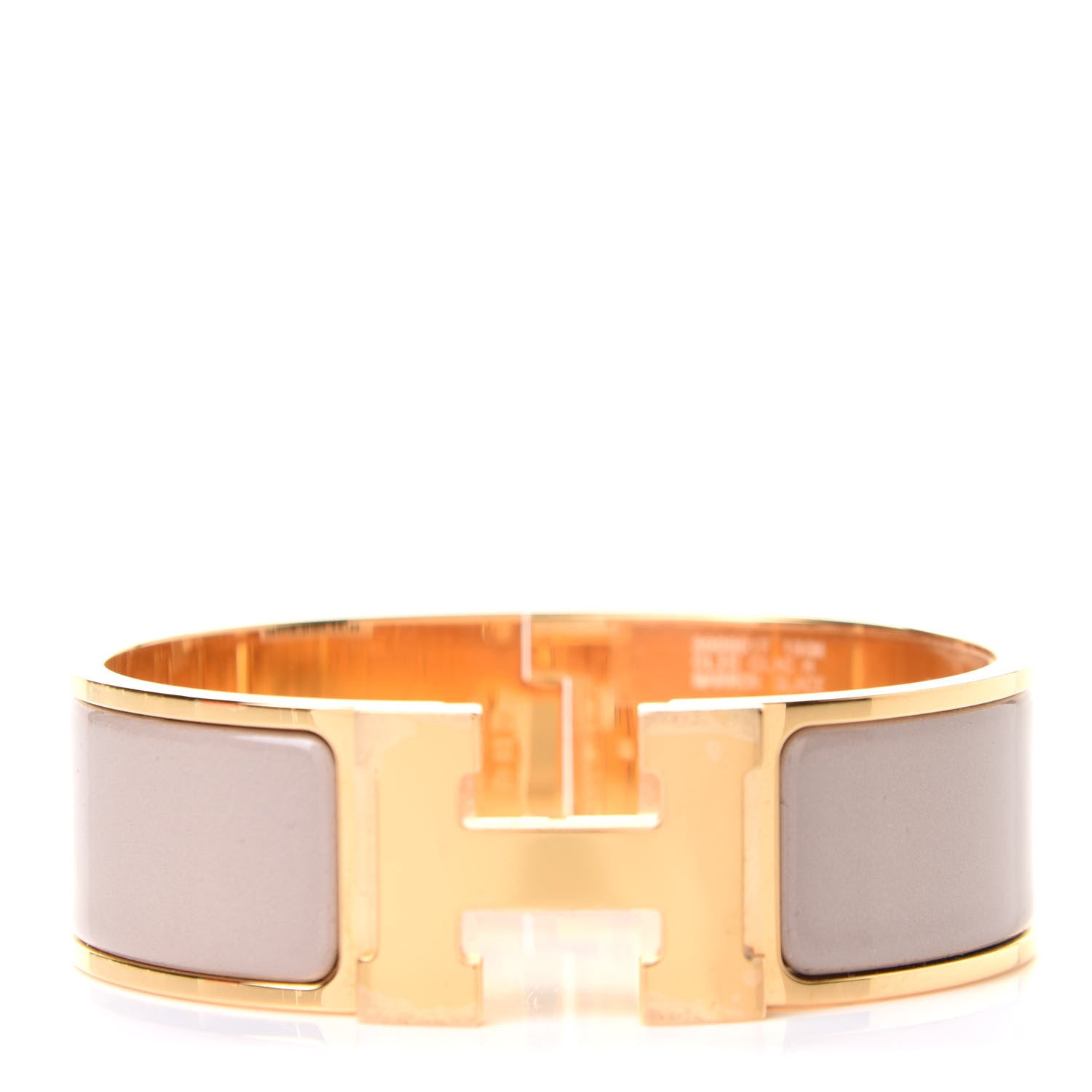 Hermes Enamel Wide Clic Clac H Bracelet GM Marron Glace 1 of 6