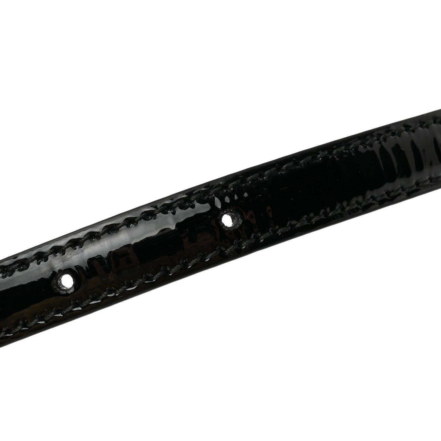 Patent Double G Thin Belt Black