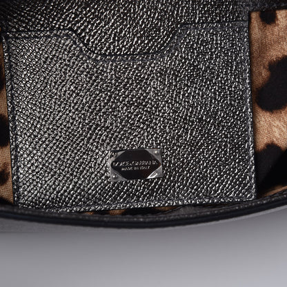 Dolce & Gabbana Metallic Dauphine Medium Miss Sicily Satchel Gunmetal 6 of 7