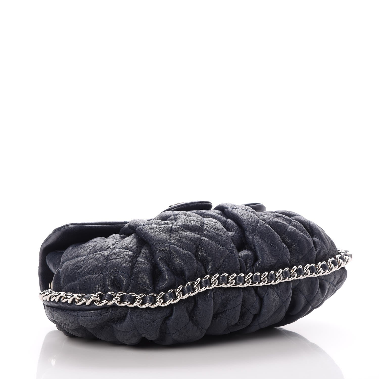 Chanel Washed Lambskin Quilted Medium Chain Around Messenger Blue 4 of 9