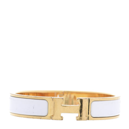 Hermes Enamel Narrow Clic Clac H Bracelet PM White 1 of 4