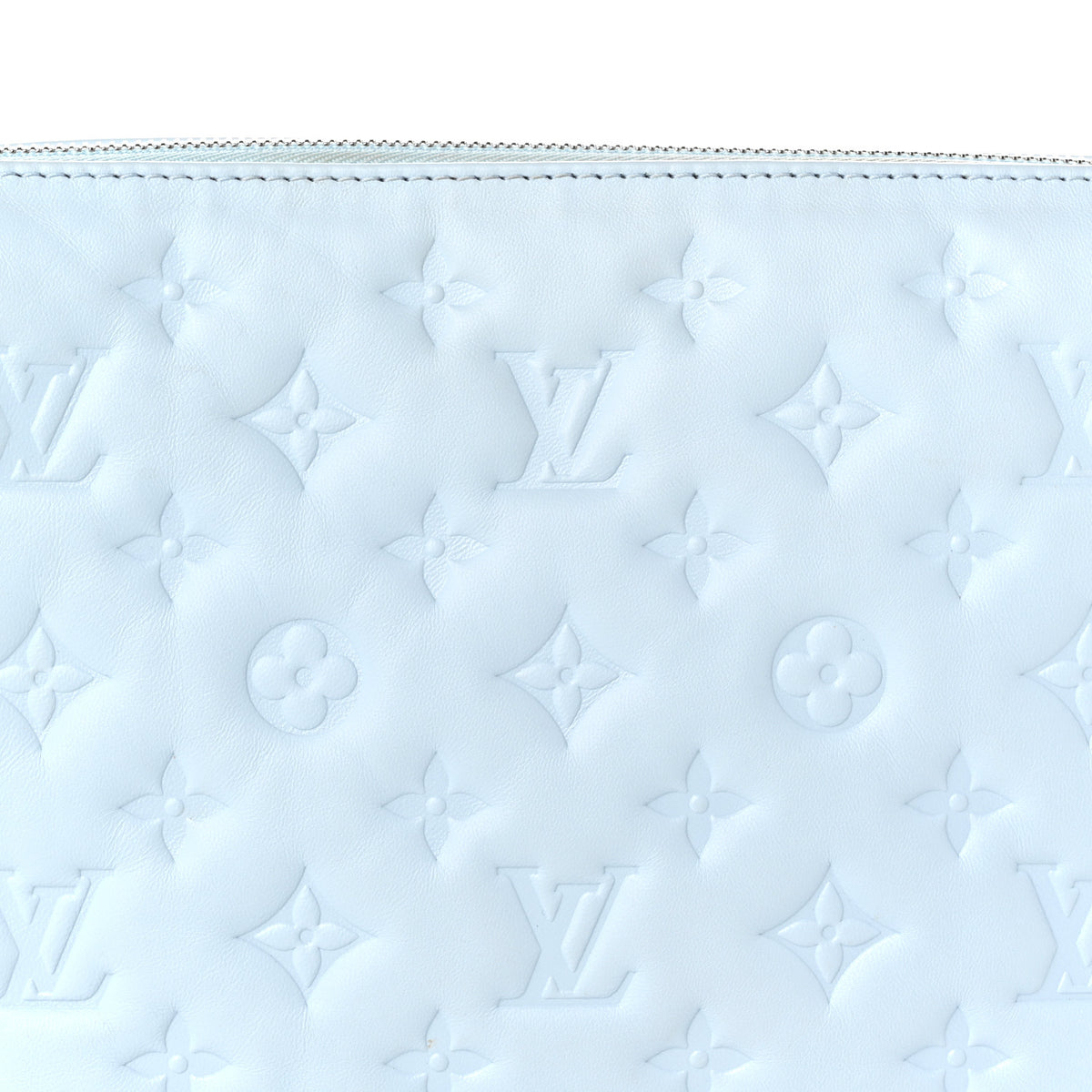 Louis Vuitton Lambskin Embossed Monogram Coussin PM Ice Blue 7 of 9