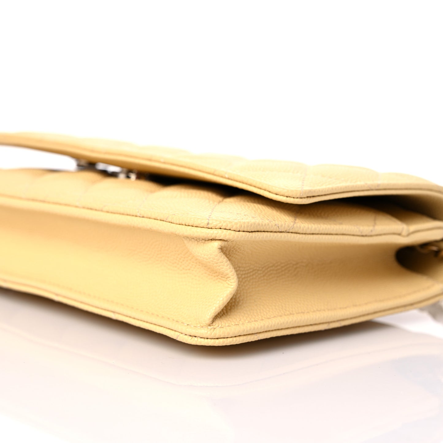 Caviar Quilted Wallet on Chain WOC Yellow