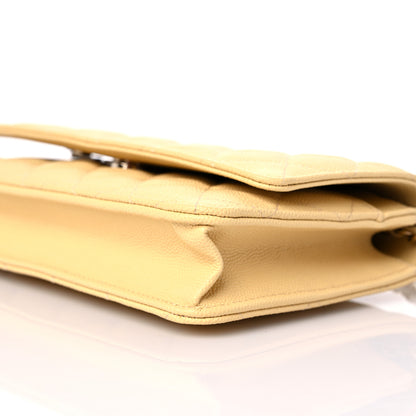 Chanel Caviar Quilted Wallet on Chain WOC Yellow 10 of 11