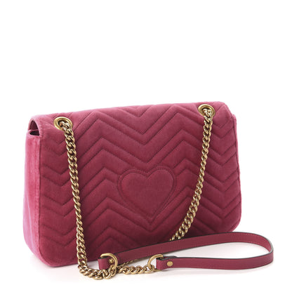 Gucci Velvet Matelasse Blind for Love Embroidered Medium GG Marmont Shoulder Bag Light Raspberry Rose Multicolor 3 of 10