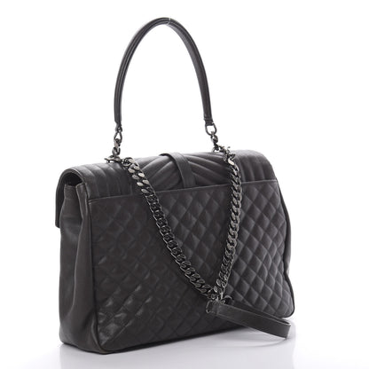Saint Laurent Sheepskin Tri-quilt Monogram Large College Satchel Asphalt 3 of 18