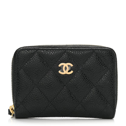 Chanel Caviar Quilted Zip Coin Purse Black 1 of 9