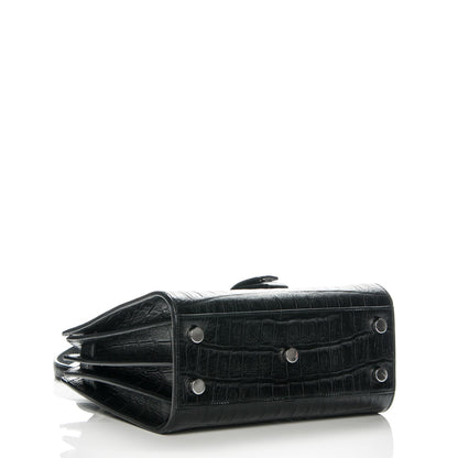 Saint Laurent Calfskin Crocodile Embossed Nano Sac De Jour Black 4 of 7