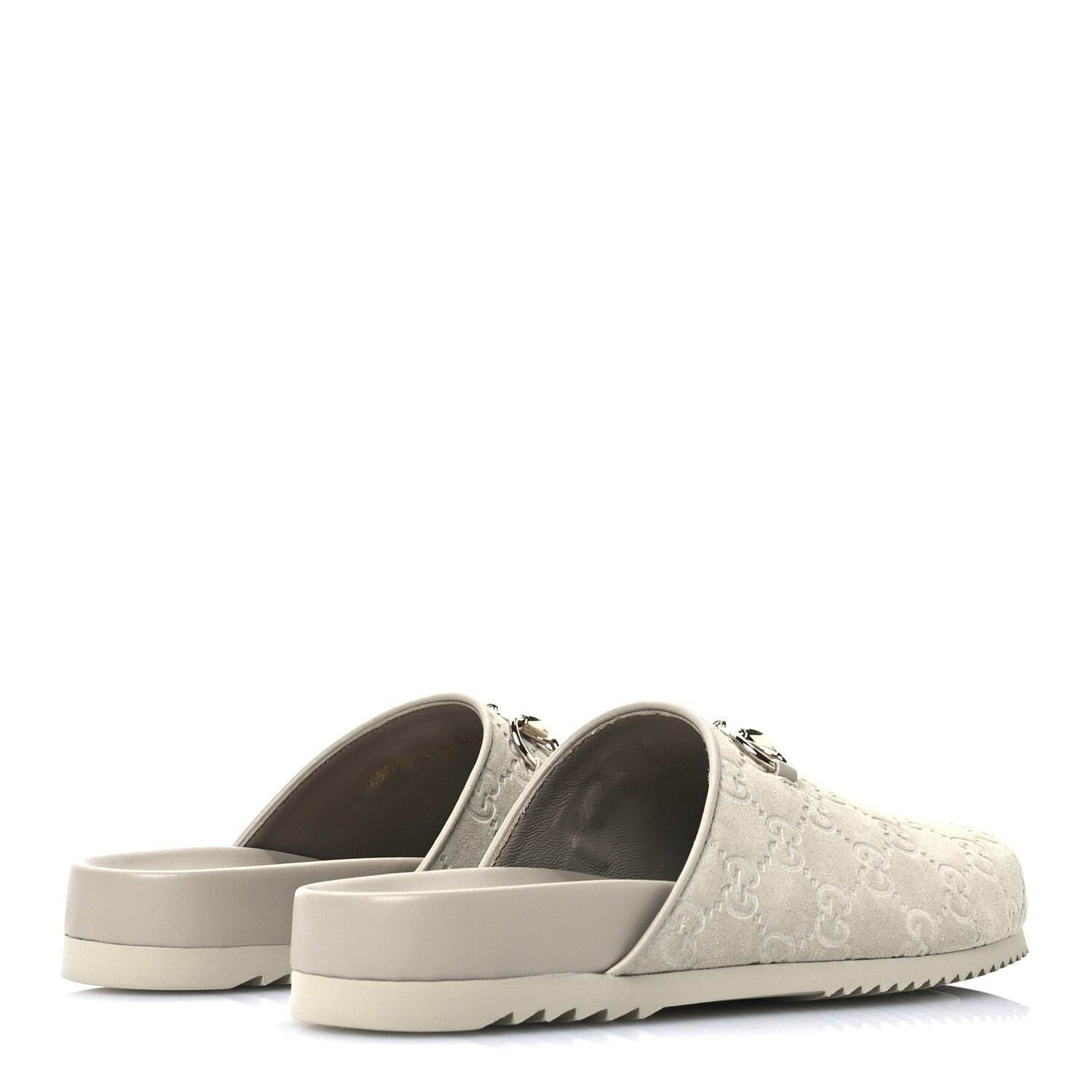 Gucci Luxury Suede Guccissima Miro Soft Womens Horsebit Slippers 39.5 Oatmeal 4 of 9