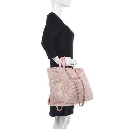 Chanel Straw Lurex Large Deauville Tote Pink 2 of 13