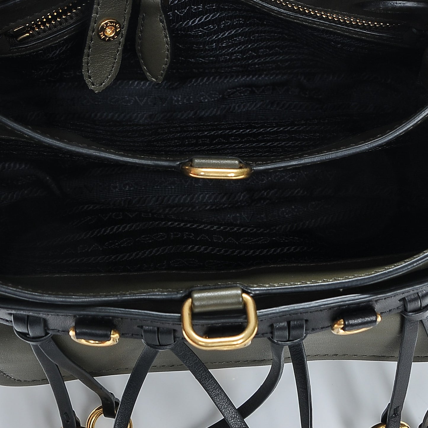 Saffiano Cuir Calf Corsaire Bag Militare Black