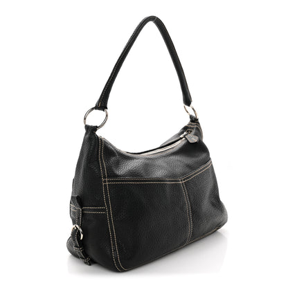 Prada Vitello Front Pockets Shoulder Bag Black 3 of 10