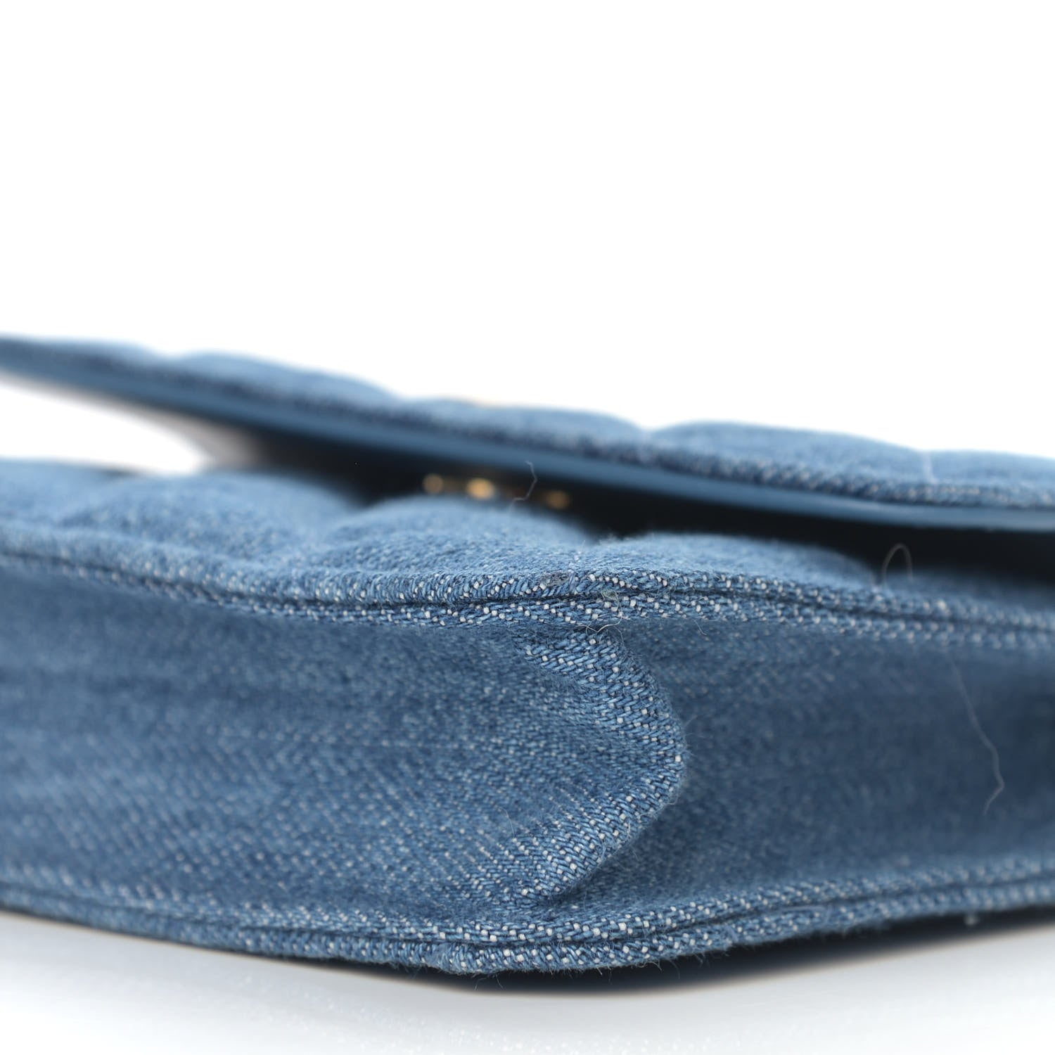 Chanel Denim Quilted CC Pearl Crush Clutch With Chain Blue 9 of 9