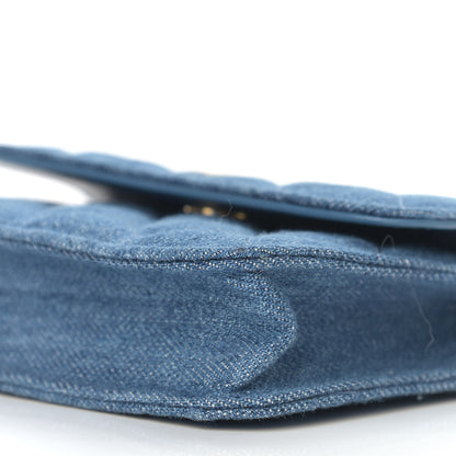 Chanel Denim Quilted CC Pearl Crush Clutch With Chain Blue 9 of 9