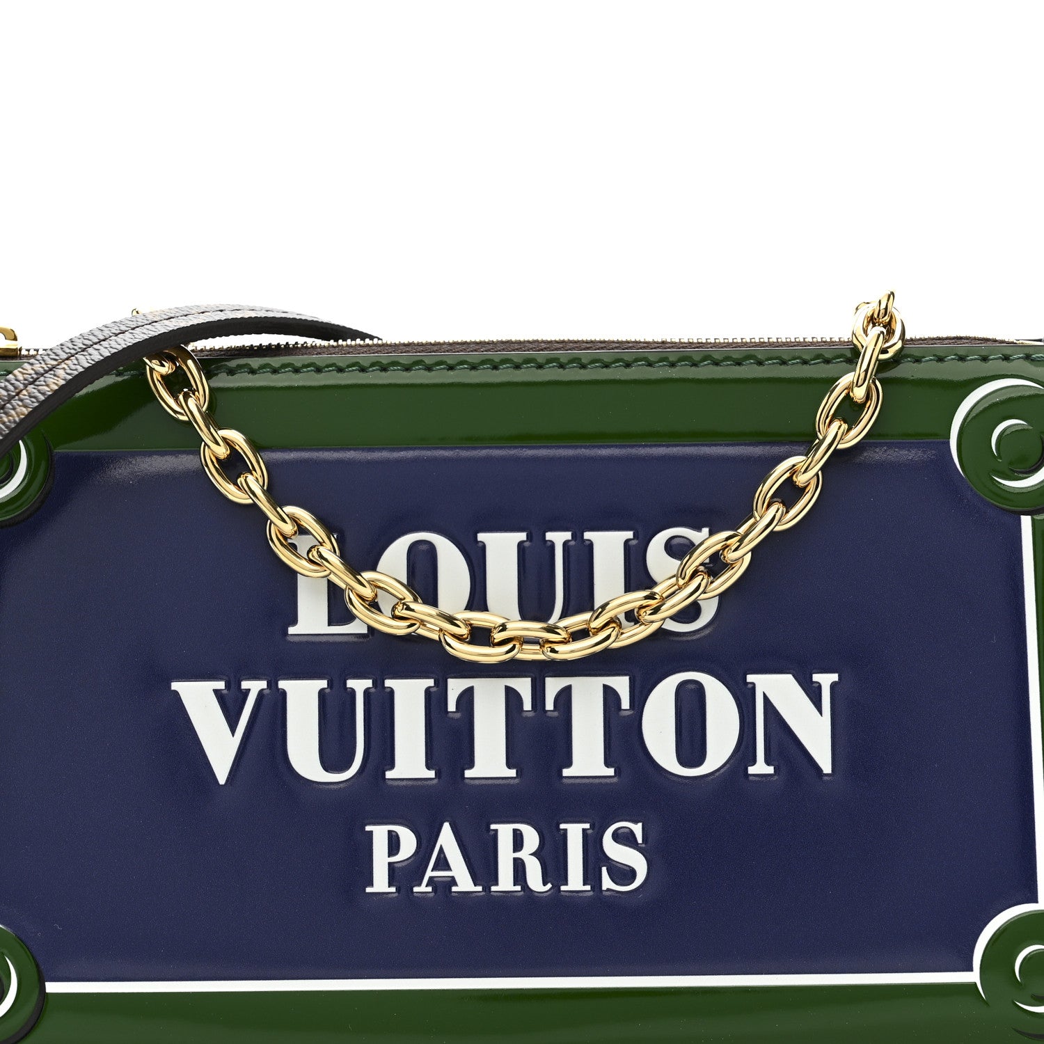 Louis Vuitton Monogram Calfskin Embossed Lexington Pouch Blue Green 7 of 10