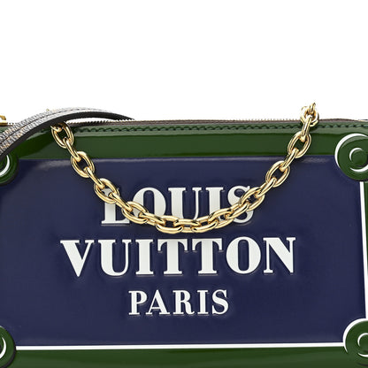 Louis Vuitton Monogram Calfskin Embossed Lexington Pouch Blue Green 7 of 10