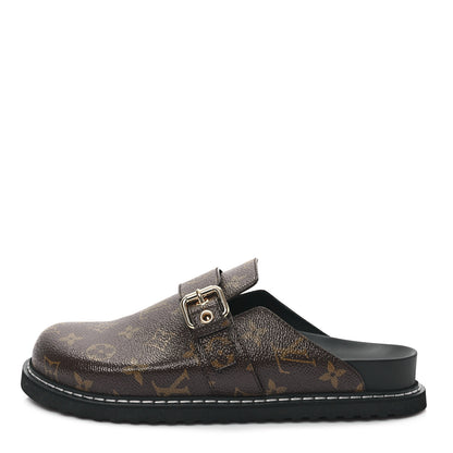 Louis Vuitton Patent Monogram Womens Cosy Flat Comfort Clog Mules 39 Brown 1 of 8