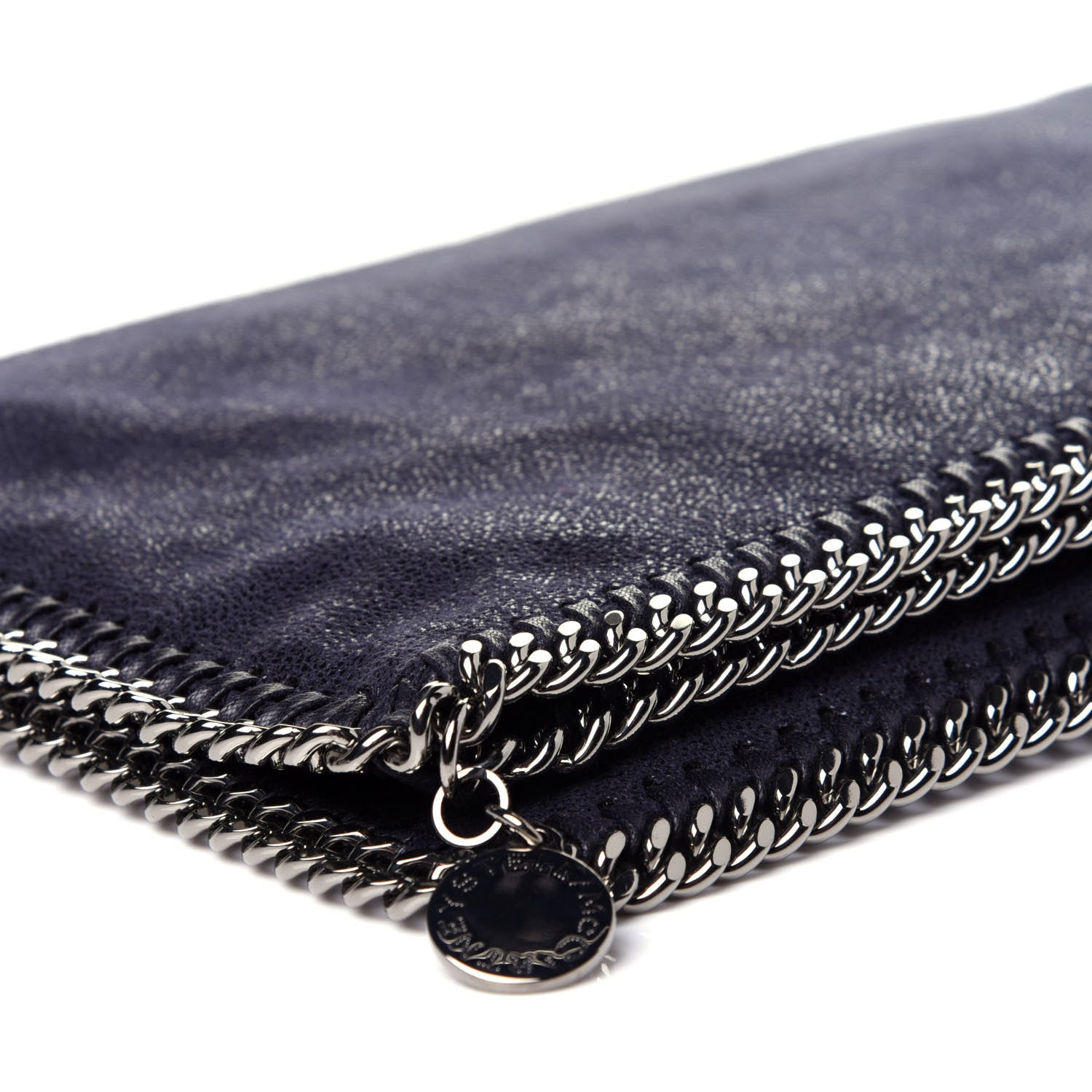 Stella McCartney Shaggy Deer Falabella Fold Over Clutch Navy Blue 9 of 12