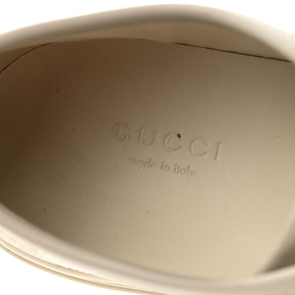 Gucci Washed Cotton GG Monogram Calfskin Womens Low Top Sneakers 37 White Mystic White Great White 7 of 13