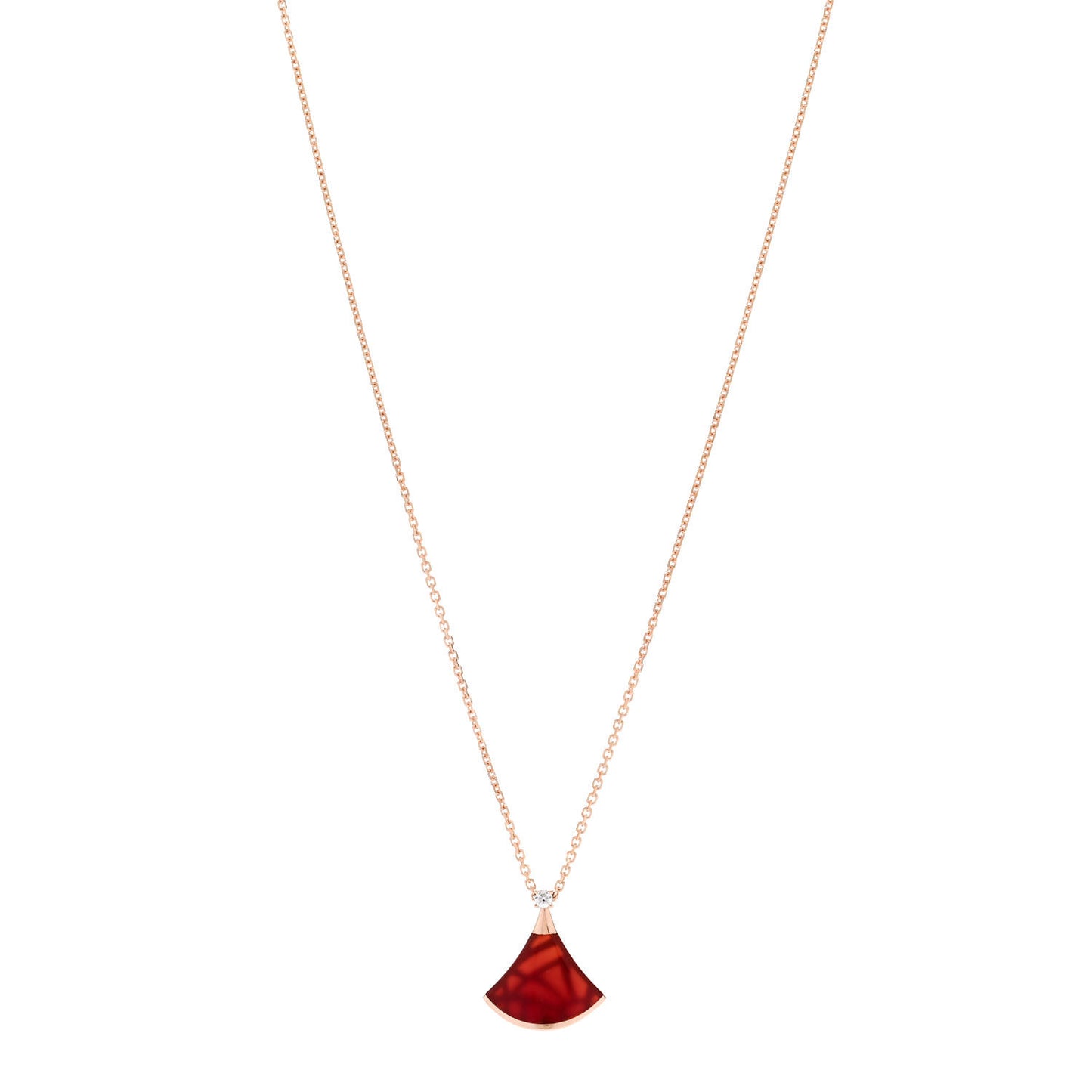 18K Rose Gold Diamond Carnelian Divas' Dream Pendant Necklace