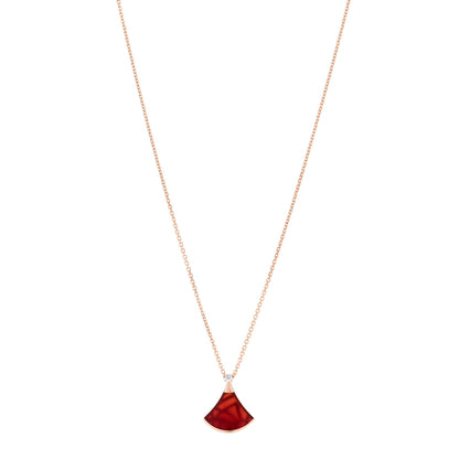 Bulgari 18K Rose Gold Diamond Carnelian Divas' Dream Pendant Necklace 1 of 6