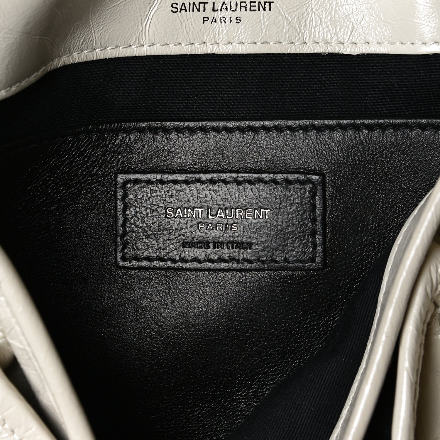 Saint Laurent Crinkled Calfskin Matelasse Monogram Baby Niki Chain Satchel Light Natural 5 of 16